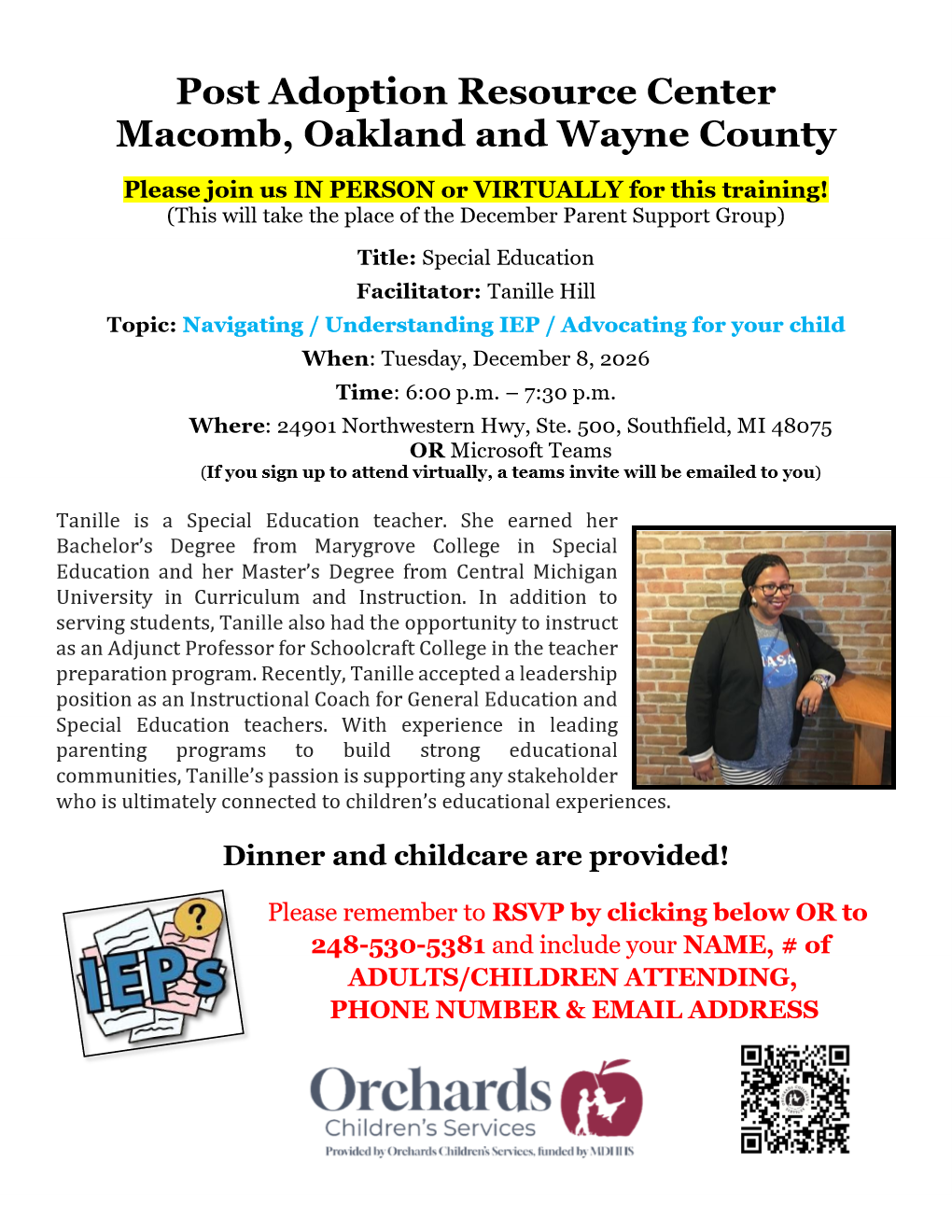 Tanille Hill - Navigating-Understanding IEP-Advocating for your child (12-8-26)